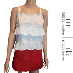 HT 360 Collective Sleeveless Ruffle Top NWT White Large